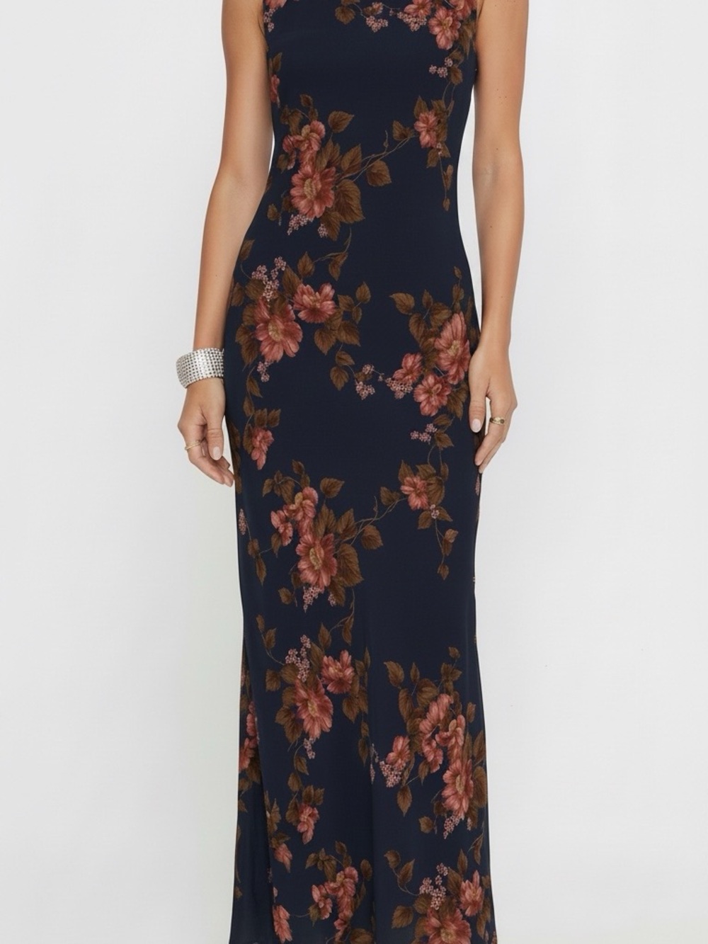 Reformation Prescott Navy Lyric Floral Maxi Dress wedding guest dress - Picture 6 of 16